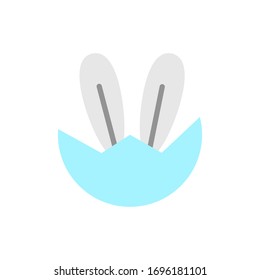 Rabbit egg ear color icon. Simple color vector elements of religious holiday for ui and ux, website or mobile application