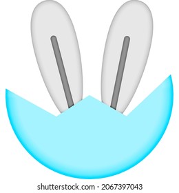 Rabbit egg ear color icon. Simple color vector elements of religious holiday for ui and ux, website or mobile application on white background