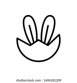Rabbit egg ear icon. Simple line vector elements of religious holiday for ui and ux, website or mobile application