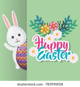 rabbit and egg happy easter