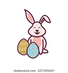 rabbit and egg vector design 