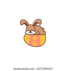 rabbit and egg vector design 
