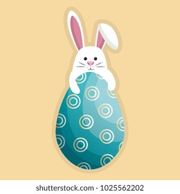 rabbit with eggs painted easter celebration