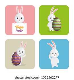 rabbit with eggs painted easter celebration