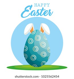 rabbit with eggs painted easter celebration
