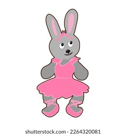 a rabbit in an elegant dress with a crown .vector illustration.
