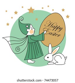rabbit, elf, easter egg