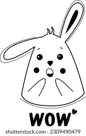 Kaninchen. Emotion Überraschung. Vektorgrafik