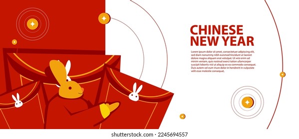 rabbit and envelope for chinese new year good for promotion background