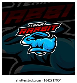 Rabbit Esport gaming mascot logo template Vector. Modern Head Rabbit Logo Vector