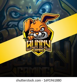 Rabbit esport mascot logo design
