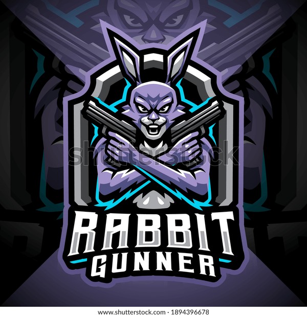 Rabbit esport mascot logo\
design