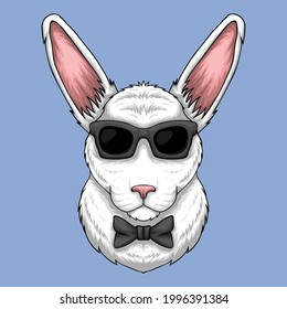 Rabbit eyeglasses vector illustration for your company or brand