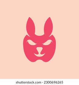 Rabbit Face Animal Apple Creative Logo