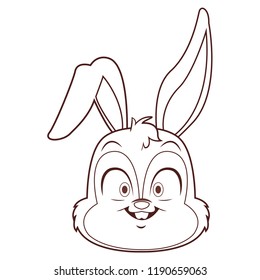 Rabbit face cartoon