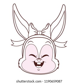 Rabbit face cartoon