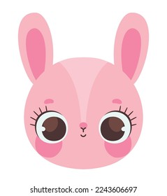 diseño de cara de conejo sobre blanco