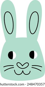 Cara de conejo Doodle Ilustración vectorial