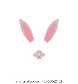 
rabbit face elements Vector illustration design 