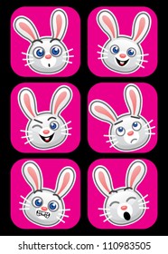 Rabbit face expressions