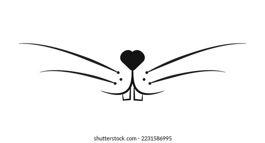 Rabbit face with funny teeth. Vector illustration.