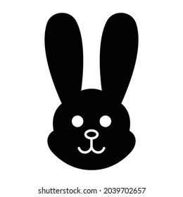 Rabbit Face Glyph Style Vektorsymbol, das leicht modifizieren oder bearbeiten kann 