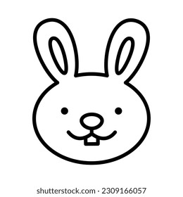 Rabbit face, hare muzzle. Doodle style. Hand drawn character. Animal head illustration. Vector hand drawn illustration.