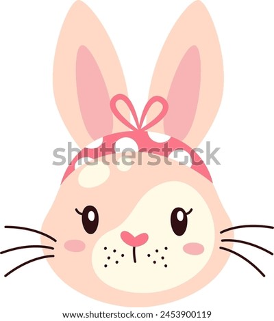 Rabbit Face With Headband Vector Illustration