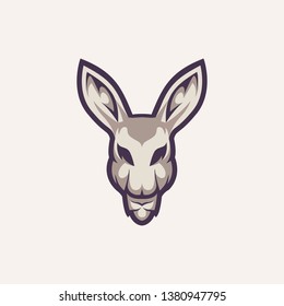 rabbit face logo template vector