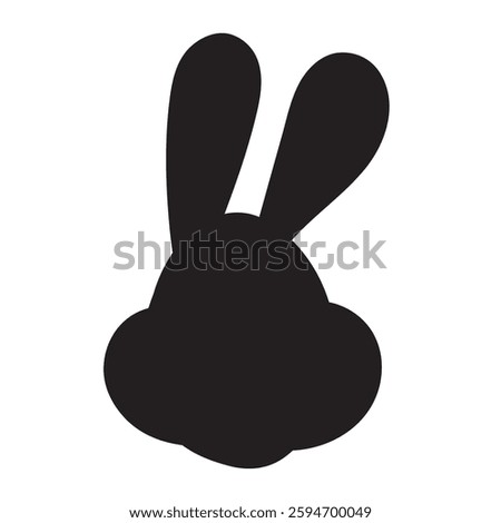Rabbit face silhouette. Hand drawn design. Illustration.