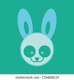 Rabbit Face Simple Icon, Isolated Vector