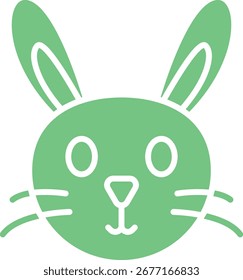 Rabbit Face single vector icon illustration