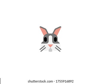 Rabbit Face vector flat icon. Isolated rabbit, easter bunny emoji illustration 
