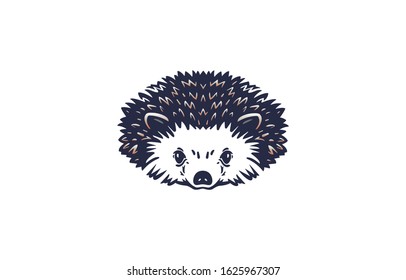 Rabbit face vector logo on white background