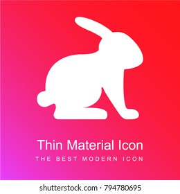 Rabbit Facing Right red and pink gradient material white icon minimal design