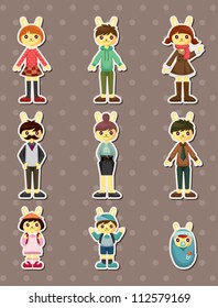 rabbit family stickers