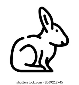 rabbit farm animal line icon vector. rabbit farm animal sign. isolated contour symbol black illustration