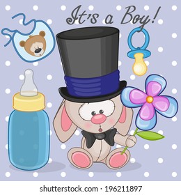 Rabbit with feeding bottle