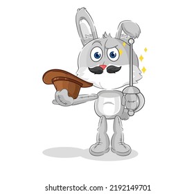 the rabbit fencer character. cartoon mascot vector
