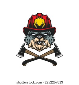 Vector de diseño de mascota de bomberos de conejo