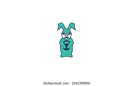 Rabbit Fitness logo vector icon illustration