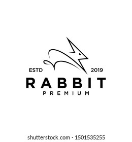 Rabbit Flash Logo Design Illustration