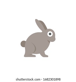 Rabbit. Flat color icon. Animal vector illustration