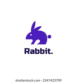 rabbit flat color icon logo illustration