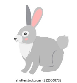 Rabbit Flat Design On White Background Stock Vector (Royalty Free ...