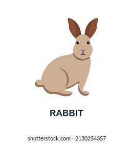 Rabbit flat icon. Colored element sign from farm animals collection. Flat Rabbit icon sign for web design, infographics and more.