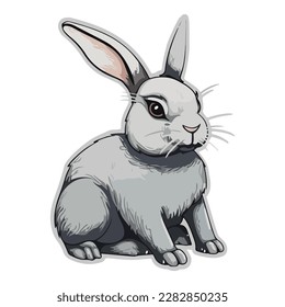 Rabbit Flat Icon Isolated On White Background