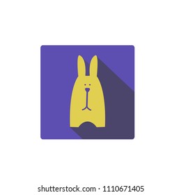 Rabbit flat icon with long shadow