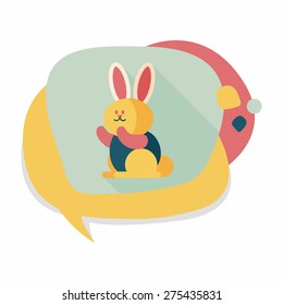 Rabbit flat icon with long shadow,eps 10