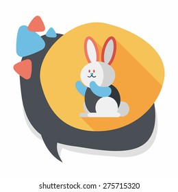 Rabbit flat icon with long shadow,eps 10